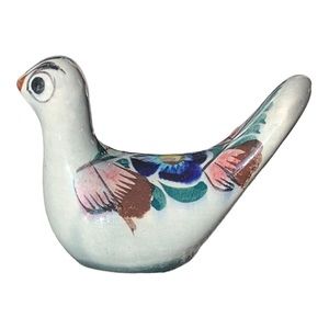 Vtg Tonala Pottery Small Bird Mexican Hand Painted Figurine Mini Ceramic